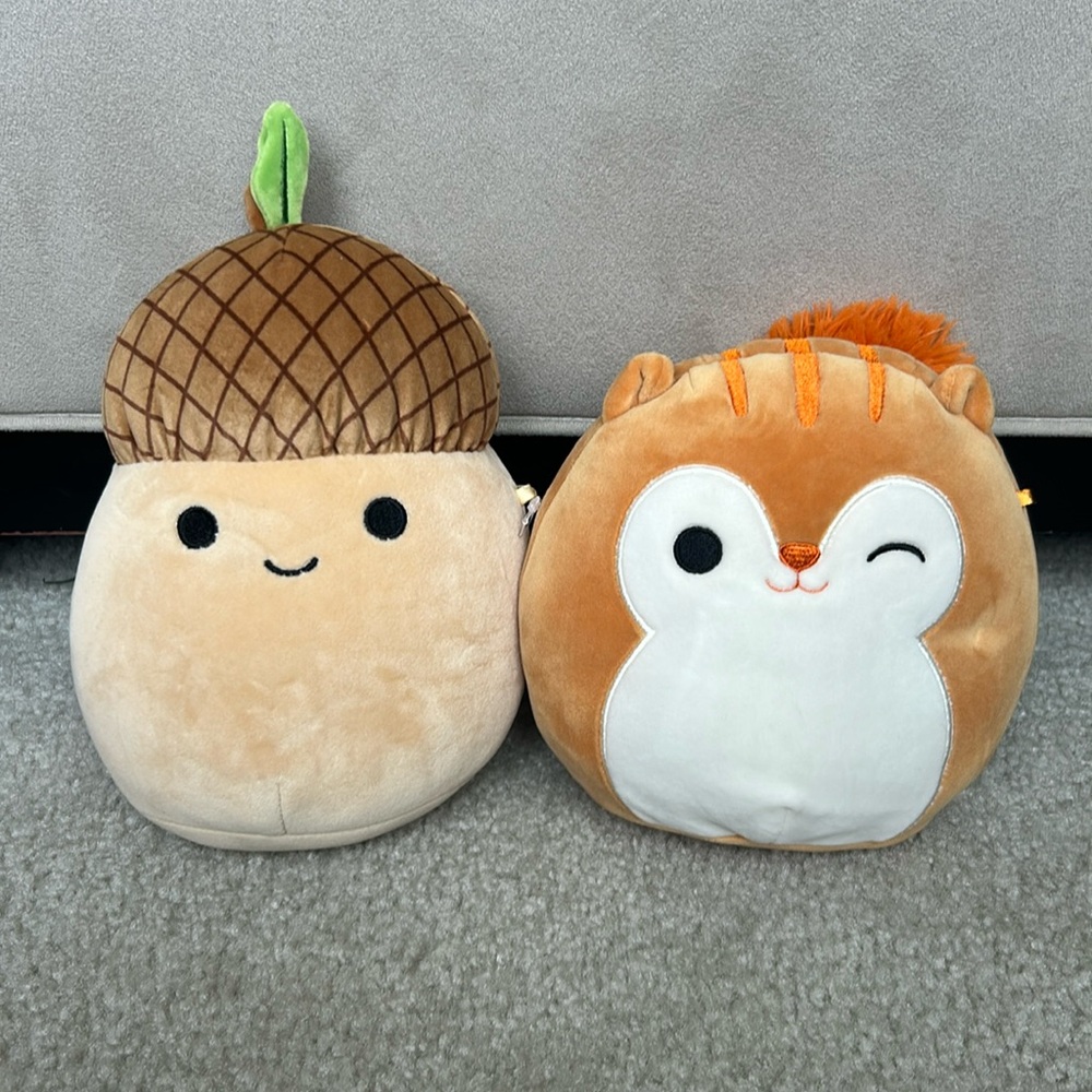 Mac Acorn Squishmallow and squirrel 7-9 inch set of 2